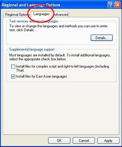 Installing Japanese support for Windows XP 1