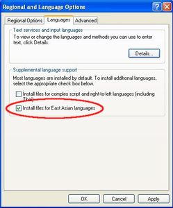Installing Japanese support for Windows XP 2