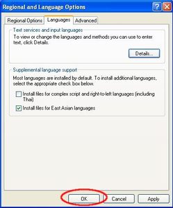 Installing Japanese support for Windows XP 4